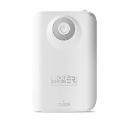 Puro Batteria Esterna Fast Charger Universale 7800mAh, 2USB, Output 2 4A, Li Ion con Torcia Bianco