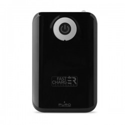 Puro Batteria Esterna Fast Charger Universale 9000mAh, 2USB, Output 2 4A, Li Ion con Torcia Nero