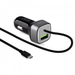 Puro Carica Batt Da Auto Fast Charger Compact 1USb 2 4A con Cavo Micro Dedicato Nero