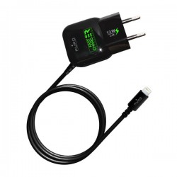 Puro Fast Charger Mini Carica Batt Da Viaggio Apple Lightning 2 4A Mfi Nero
