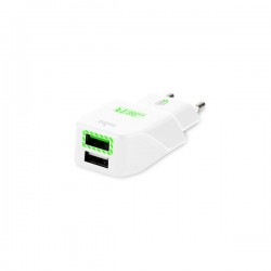 Puro Fast Charger Carica Batterie Da Viaggio 2 Porte Usb 2 4a Bianco