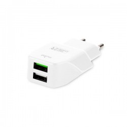 Puro Fast Charger Carica Batterie Da Viaggio 2 Porte Usb 2 4a Bianco