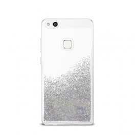 Puro Cover  PC+TPU  Sand  per Huawei P10 LITE 5 2  con liquido e glitter Argento