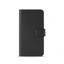 Puro Custodia in Ecopelle  Wallet  per HUAWEI P8LITE 2017 5 2  Vano Carta + Linguetta Magnetica Nero