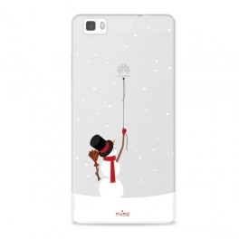 Puro Custodia Ultra Silm  03  per Huawei P8 Lite Merry Snowman Trasparente