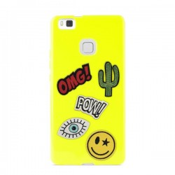 Puro Cover in TPU per Huawei P9 Lite 5 2   Patch Mania  con 5 Patch Inclusi Lime Green