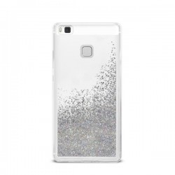 Puro Cover  PC+TPU  Sand  per Huawei P9 LITE 5 2  con liquido e glitter Argento