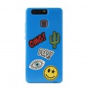 Puro Cover in TPU per Huawei P9 5 2   Patch Mania  con 5 Patch Inclusi Blu