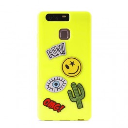 Puro Cover in TPU per Huawei P9 5 2   Patch Mania  con 5 Patch Inclusi Verde Lime