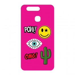 Puro Cover in TPU per Huawei P9 5 2   Patch Mania  con 5 Patch Inclusi Rosa Shocking