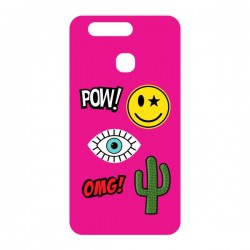 Puro Cover in TPU per Huawei P9 5 2   Patch Mania  con 5 Patch Inclusi Rosa Shocking