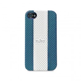 PURO COVER IPHONE4 BIANCO/AZZU ECOPELLE TRAFORATA