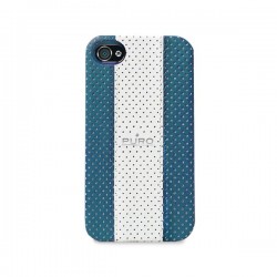 PURO COVER IPHONE4 BIANCO/AZZU ECOPELLE TRAFORATA