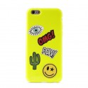 Puro Cover in TPU per iPhone 6/6s  Patch Mania  con 5 Patch Inclusi Lime Green