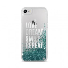 Puro Cover  Aqua compatibile per iPhone  6/6s/7 “Love Dream Smile Repeat” Azzurro