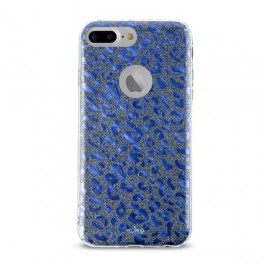 Puro Cover PC+TPU Shine Leopard per iPhone 6 Plus / 6s Plus / 7 Plus / 8Plus Blu