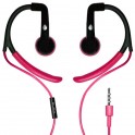 Puro Auricolare Stereo  Heart  con Earhook Cavo Rotondo + Tasto Risp Rosa