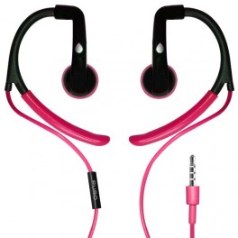 Puro Auricolare Stereo  Heart  con Earhook Cavo Rotondo + Tasto Risp Rosa
