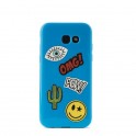 Puro Cover in TPU per Samsung Galaxy A3 2017 4 7   Patch Mania  con 5 Patch Inclusi Blu
