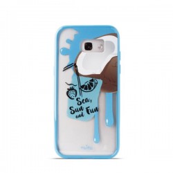 Puro Cover PC+TPU per Samsung Galaxy A3 2017 4 7   Summer Juice  Coconut Azzurro