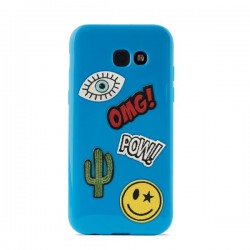 Puro Cover in TPU per Samsung Galaxy A5 2017 5 2   Patch Mania  con 5 Patch Inclusi Blu