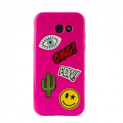 Puro Cover in TPU per Samsung Galaxy A5 2017 5 2   Patch Mania  con 5 Patch Inclusi Rosa Shocking