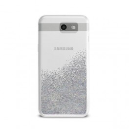 Puro Cover  PC+TPU  Sand  per Samsung Galaxy J3 2017 5 0  con liquido e glitter Argento
