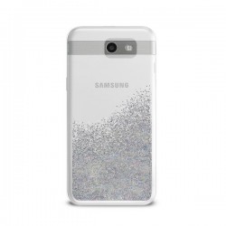 Puro Cover  PC+TPU  Sand  per Samsung Galaxy J3 2017 5 0  con liquido e glitter Argento