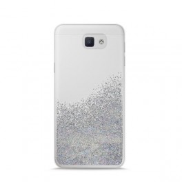 Puro Cover  PC+TPU  Sand  per Samsung Galaxy J5 2017 5 3  con liquido e glitter Argento