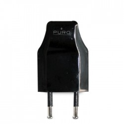 Puro Carica Batterie Da Viaggio 2 Porte Usb Verticali Nero