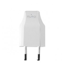 Puro Carica Batterie Da Viaggio 2 Porte Usb Verticali Bianco