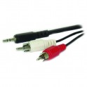 Cavo Spina jack Ø3,5 Stereo a 2 RCAM 5M Cavo da spina jack Ø3,5 Stereo a 2 spine RCA audio   5m