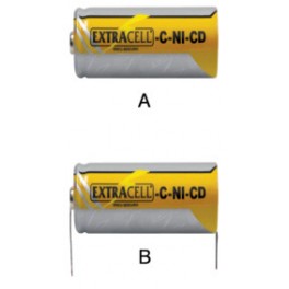 BATTERIA NI CD 1/2 TORCIA 1,2V 2800mA CT CON TERMINALI