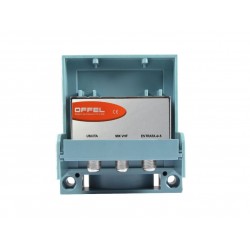 Amplificatore per esterno 12/15V, 1 ingresso UHF, 15 dB + 1 ingresso mix VHF 2T15 4+5 MIX V