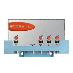 Centralino larga banda per esterno 12/15V,  2 ingressi  20 dB  2 att   uscita 121 dB?V LC2/20 V U