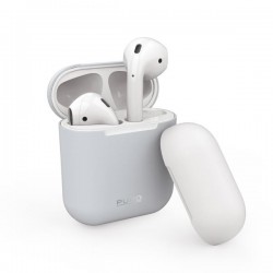Puro Custodia in silicone per Airpods 2016 / 2019 con cappuccio addizionale, Azzuro