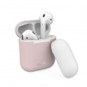 Puro Custodia in silicone per Airpods 2016 / 2019 con cappuccio addizionale, Rosa