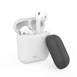 Puro Custodia in silicone per Airpods 2016 / 2019 con cappuccio addizionale, Biaco