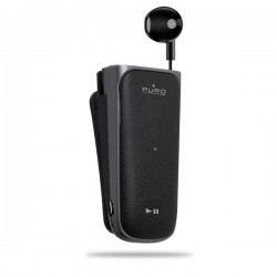 Puro Auricolare Riavvolgibile Mono Bluetooth con clip V4 1 con Vibrazione e Multipoint Nero