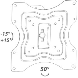 Supporto universale per FLAT TV 23” 42” Supporto universale per FLAT TV 23” 42”   Kg 15   1 snodo   con livellaWESA  75 X 75 2