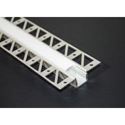 KIT Profilo alluminio da muratura 2m KIT Profilo alluminio da muratura 2m Dissip 24W/m, a Filo Parete, Incavo 12mm Cover Satinat