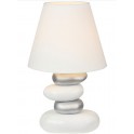  ALASKA  LAMP TAVOLO H35CM SASSI CERAMICA BIANCO/SILVER
