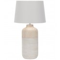  NORA  LAMP TAV CERAM LEGNO/BIANCA PARAL BIANCO H 52CM