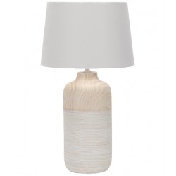  NORA  LAMP TAV CERAM LEGNO/BIANCA PARAL BIANCO H 52CM