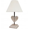  BELLE  LAMP TAVOLO CUORE LEGNO H42 E27 P/BEIGE IMPERO