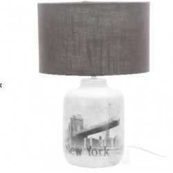  CITY NY  LAMP  TAV  CERAM  H 41CM + PARAL GRIGIO E27