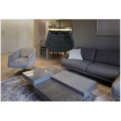  TAHITI  LAMP  SOSPENSIONE CORDA E LEGNO D 40CM NERO