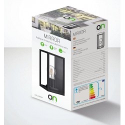  MIRROR  APPLIQUE AL+VETRO 1XE27 MAX60W IP44 NERO GRAF