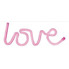   LOVE  SCRITTA DA MURO PLASTICA LED NE   LOVE  SCRITTA DA MURO PLASTICA LED NEON A BATT C/USB