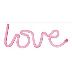   LOVE  SCRITTA DA MURO PLASTICA LED NE   LOVE  SCRITTA DA MURO PLASTICA LED NEON A BATT C/USB